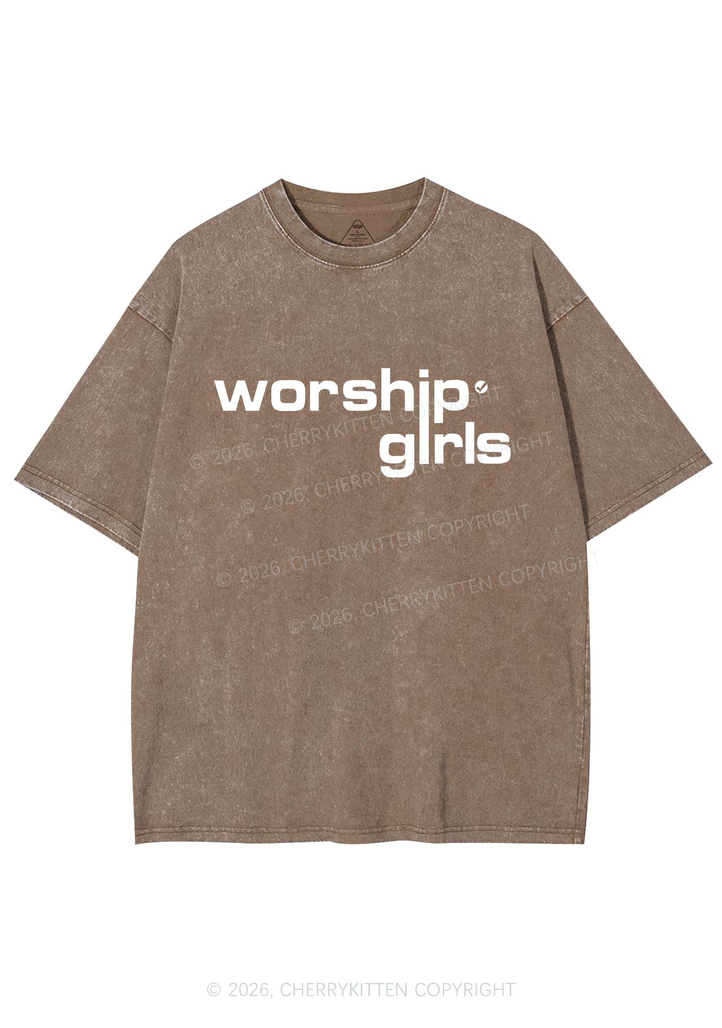 Worship Girls Pride Y2K Shirts Washed Tee Cherrykitten