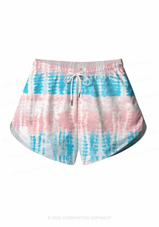 Tie Dye Trans Pride Y2K Print Men Beach Shorts Cherrykitten