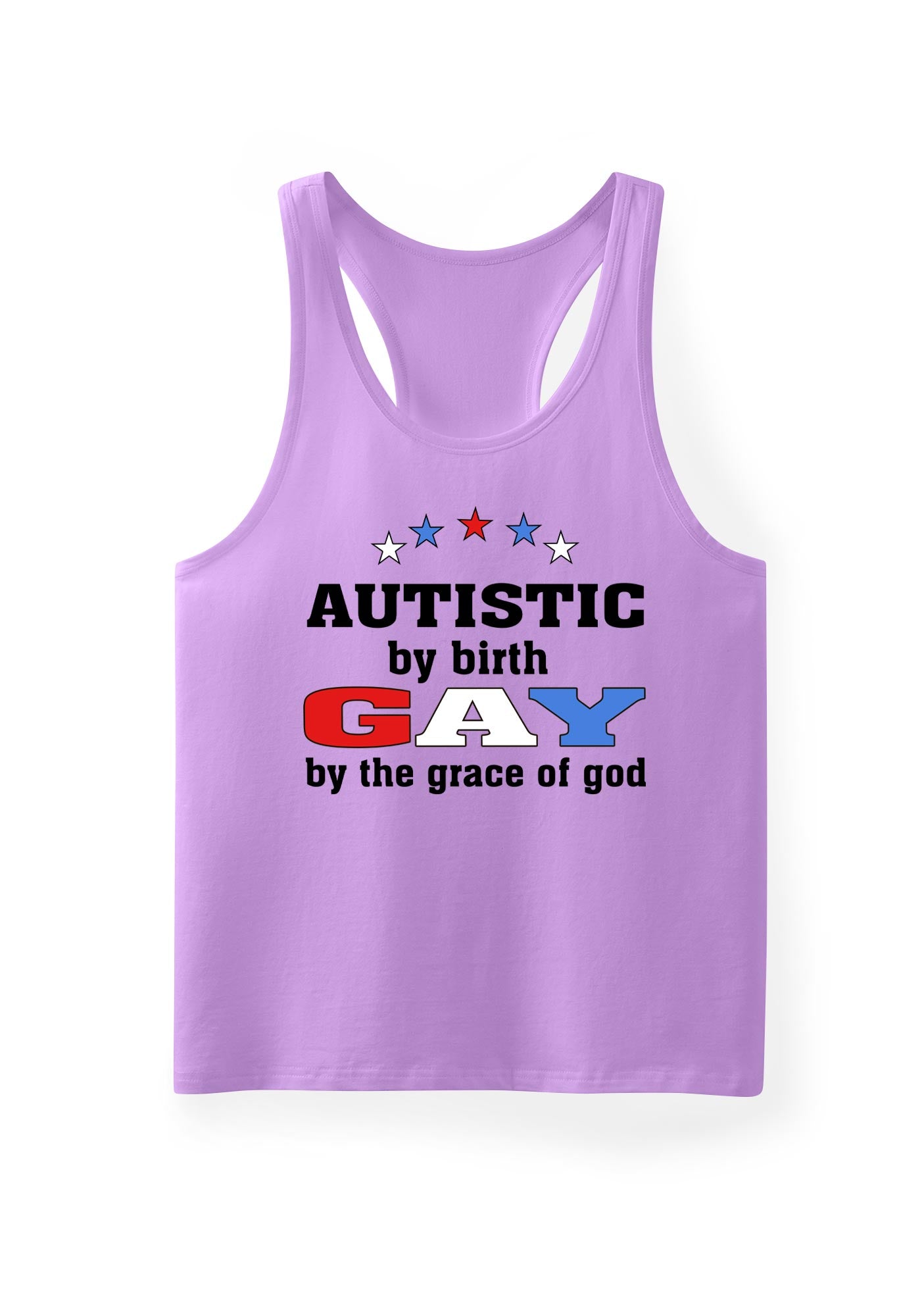 Autistic By Birth Gay Pride Y2K Men Racerback Tank Top Cherrykitten