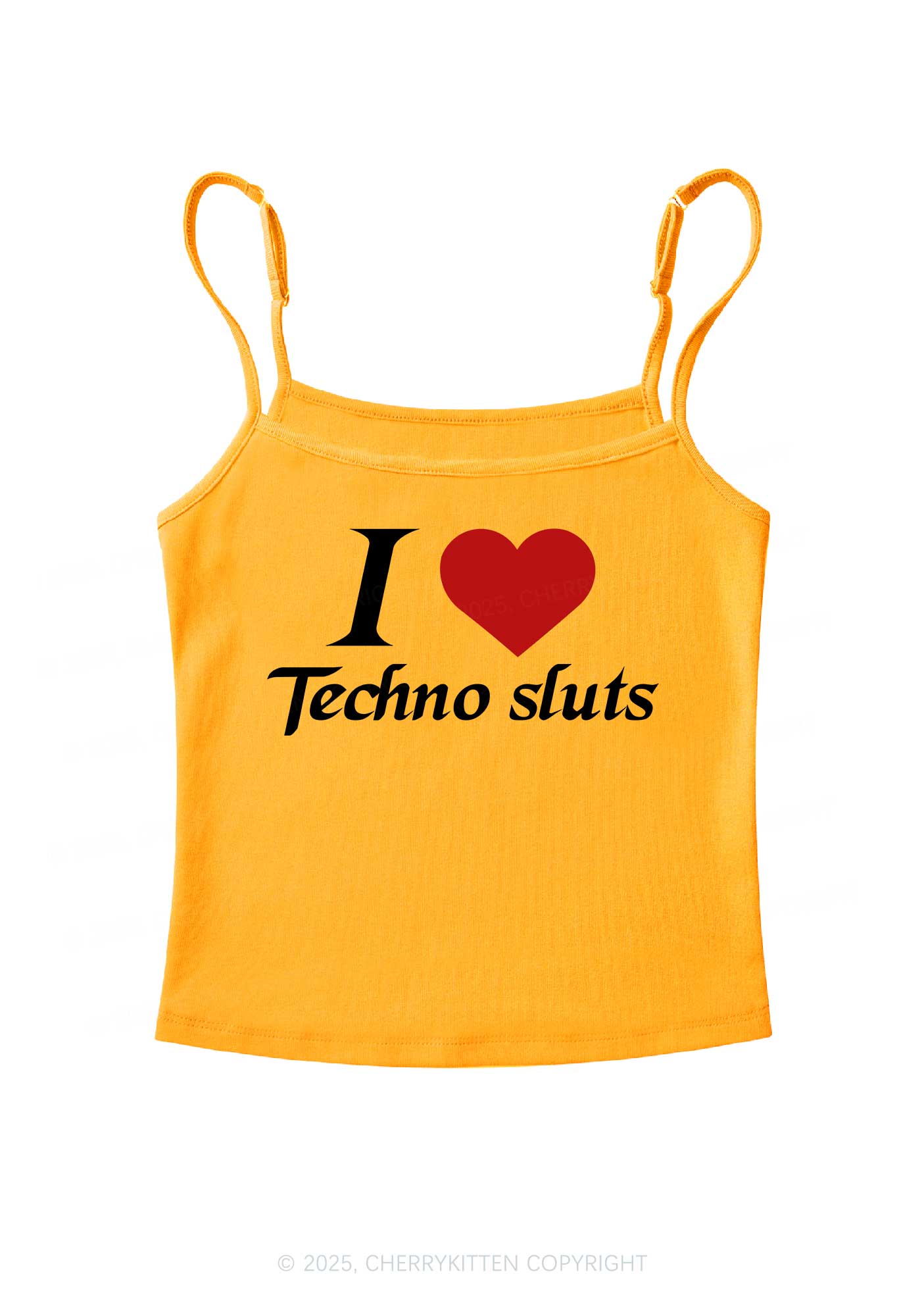 I Love Techno Slxts Y2K Spaghetti Strap Cami Cherrykitten