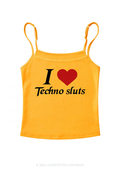 I Love Techno Slxts Y2K Spaghetti Strap Cami Cherrykitten