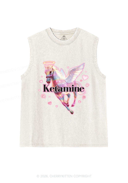 Angel K Horse Valentine's Day Y2K Washed Muscle Tank Cherrykitten