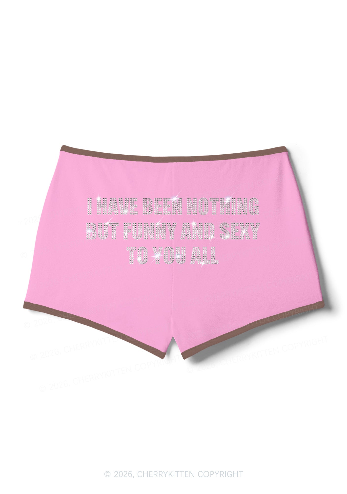 Rhinestone I Have Been Funny Y2K Booty Shorts Cherrykitten