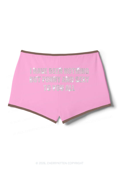 Rhinestone I Have Been Funny Y2K Booty Shorts Cherrykitten