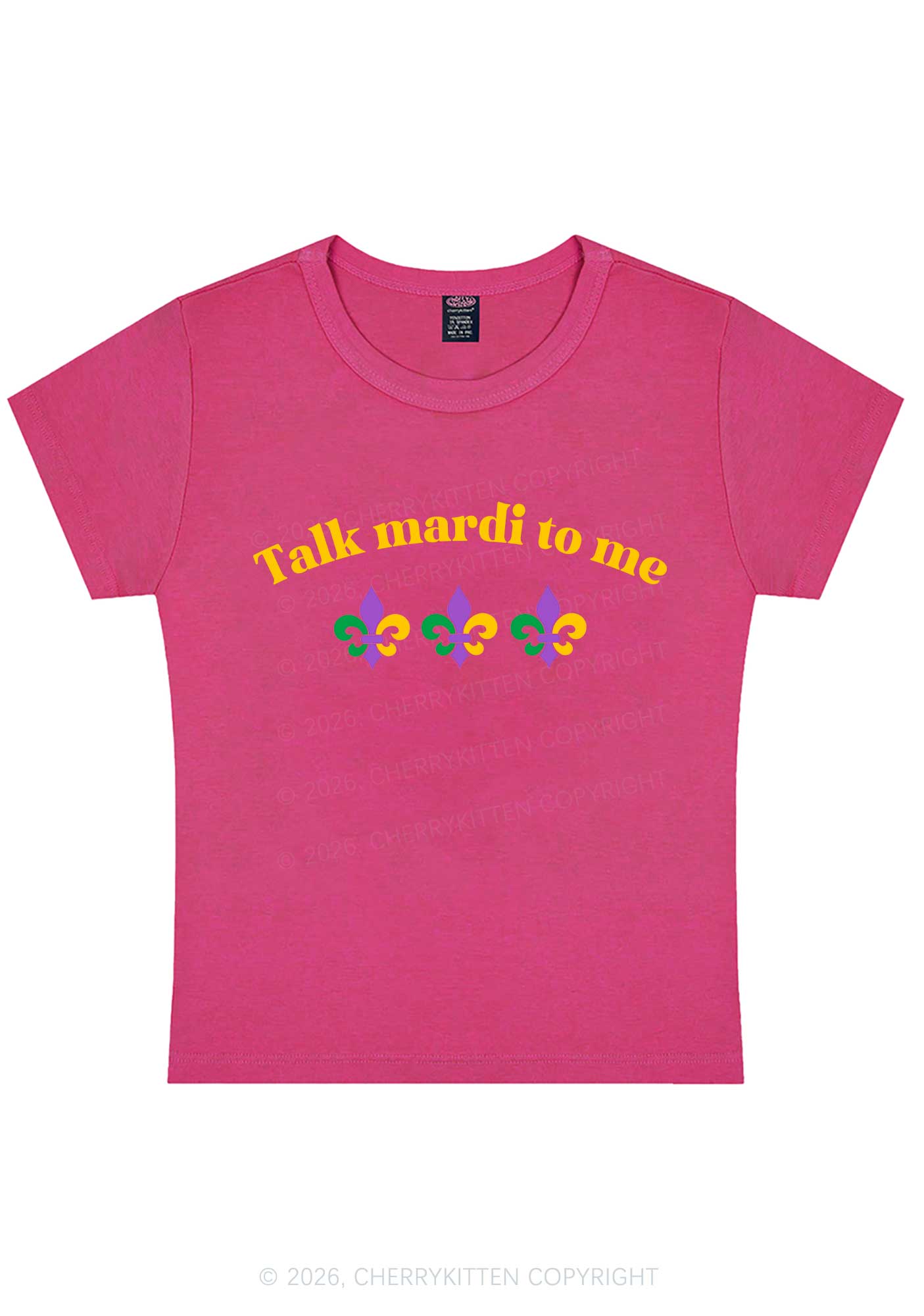 Talk Mardi To Me Y2K Baby Tee Cherrykitten