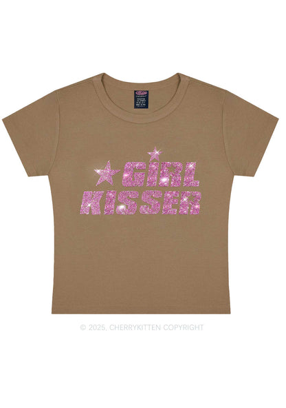 Rhinestone Girl kisser Pride Y2K Baby Tee Cherrykitten