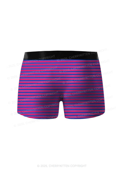 Bisexual Stripes Pride Y2K Print Men Boxer Briefs Cherrykitten