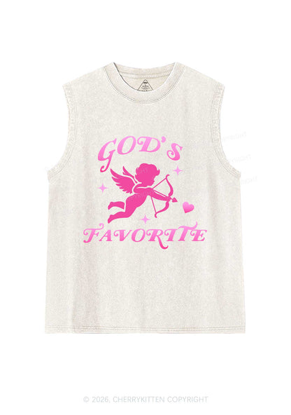 Gods Favorite Cupid Valentine's Day Y2K Washed Muscle Tank Cherrykitten