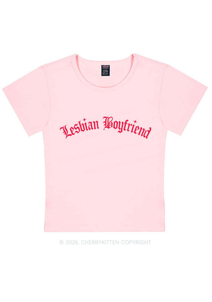 Lesbian Boyfriend Pride Y2K Baby Tee Cherrykitten