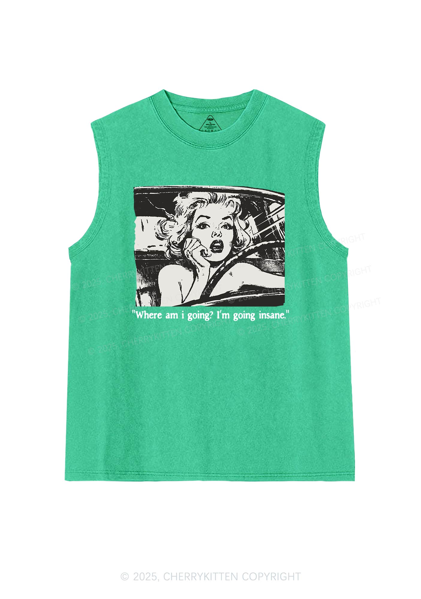 Woman Going Insane Y2K Washed Muscle Tank Cherrykitten