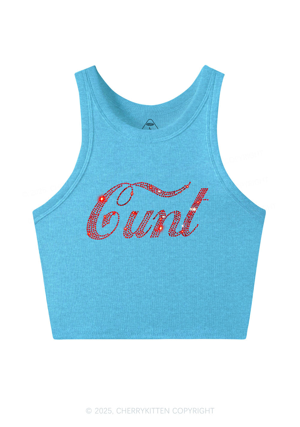 Rhinestone Special Cxxt Y2K Crop Tank Top Cherrykitten