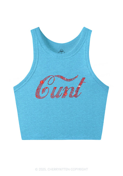 Rhinestone Special Cxxt Y2K Crop Tank Top Cherrykitten