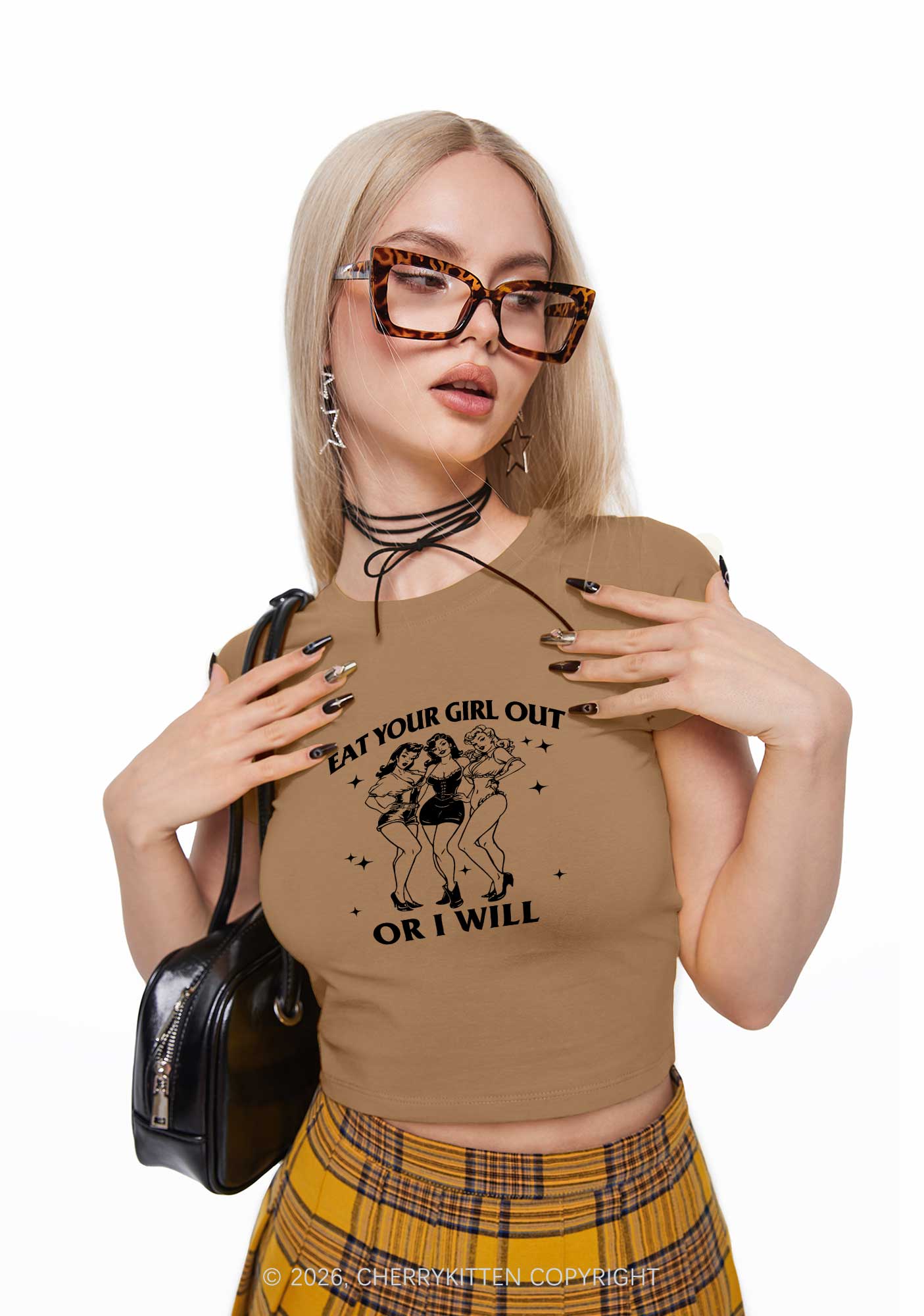 Eat Your Cowgirls Out Pride Y2K Baby Tee Cherrykitten