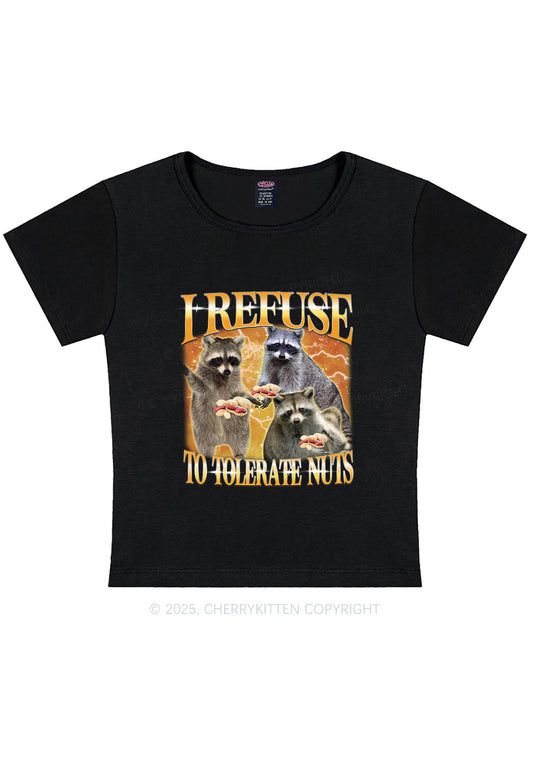 Retro Raccoon Nuts Y2K Baby Tee Cherrykitten