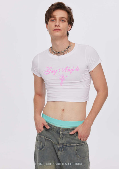 Gay Angels Pride Y2K Baby Tee Cherrykitten