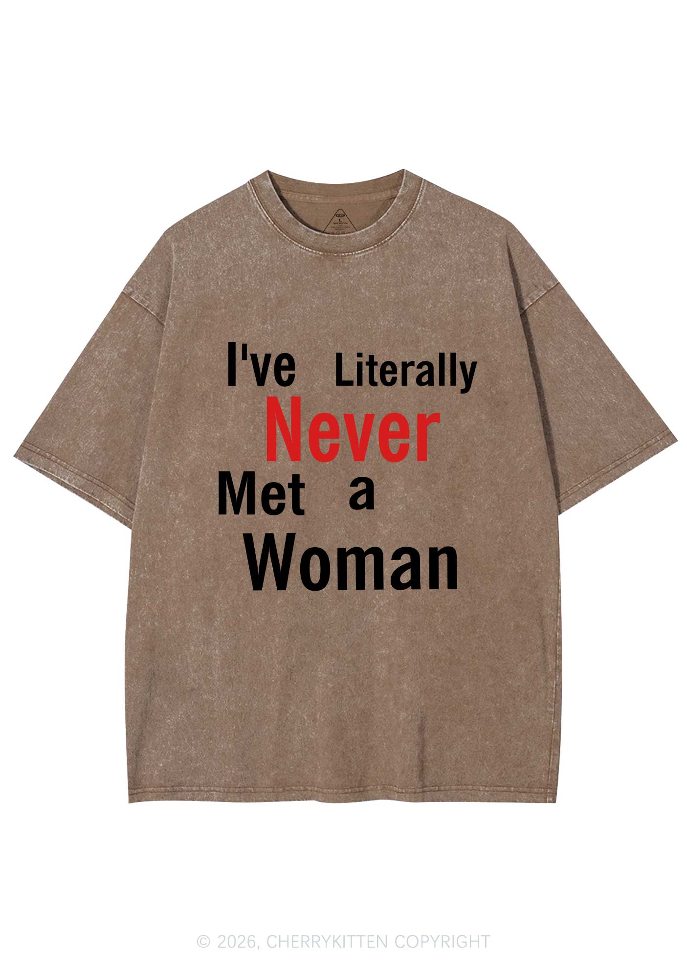 Never Met A Woman Pride Y2K Shirts Washed Tee Cherrykitten