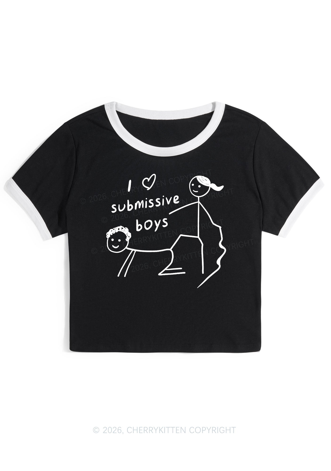 I Love S Boys Y2K Ringer Tee Cherrykitten