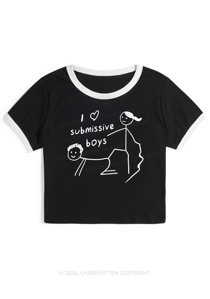I Love S Boys Y2K Ringer Tee Cherrykitten