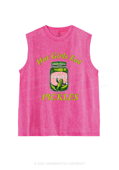 Hot Girls Eat Pickles Y2K Washed Muscle Tank Cherrykitten