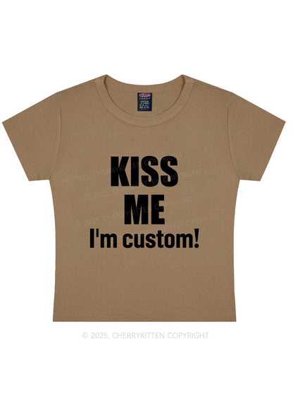 Kiss Me Im Custom Y2K Baby Tee Cherrykitten