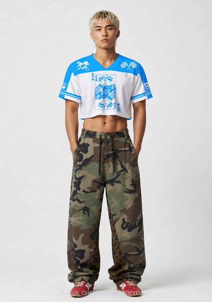 Blue Gay King Pride Y2K Crop Sport Jersey Shirts Cherrykitten