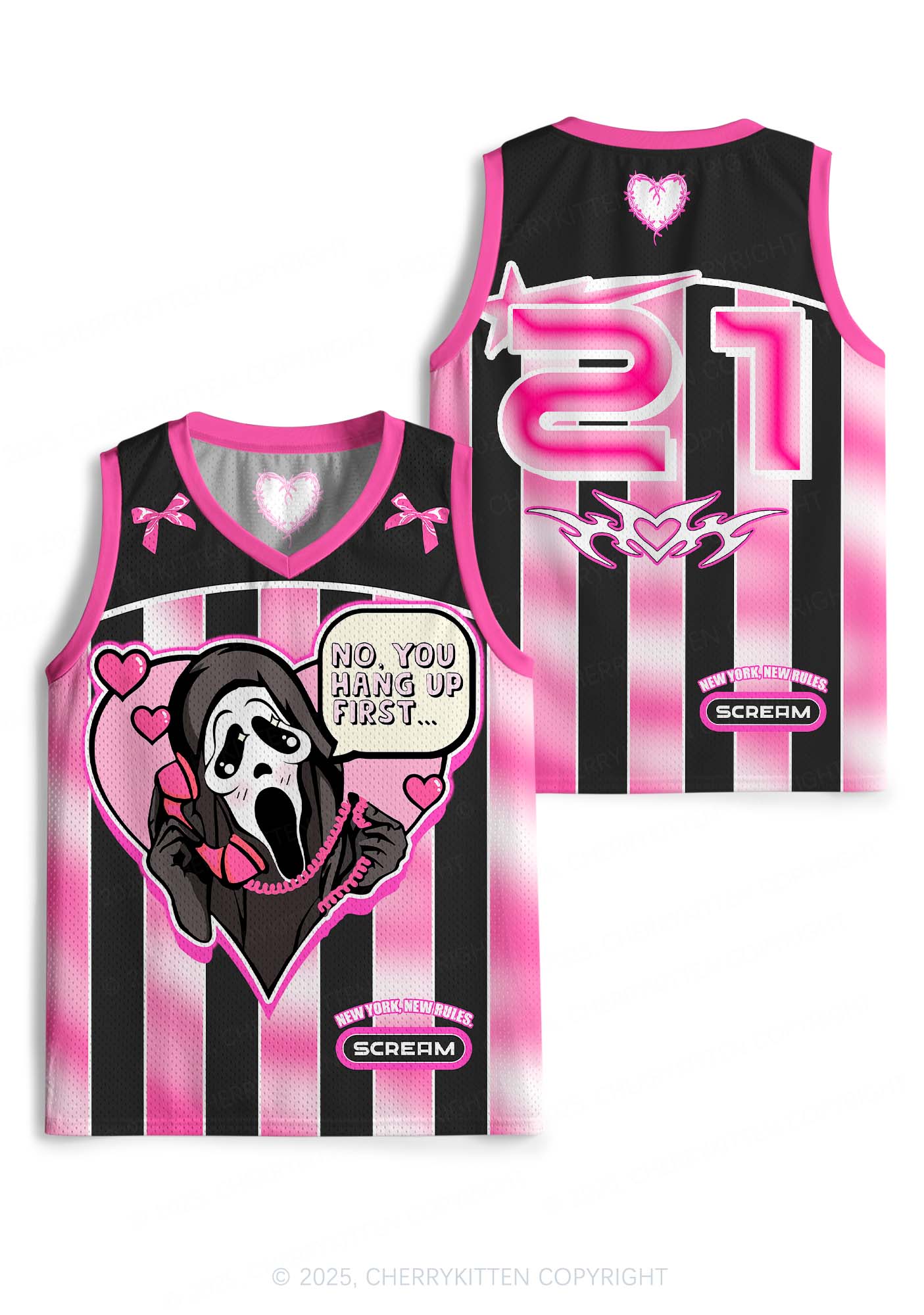 Custom Halloween Skeleton Heart Y2K Sport Jersey Tank Cherrykitten