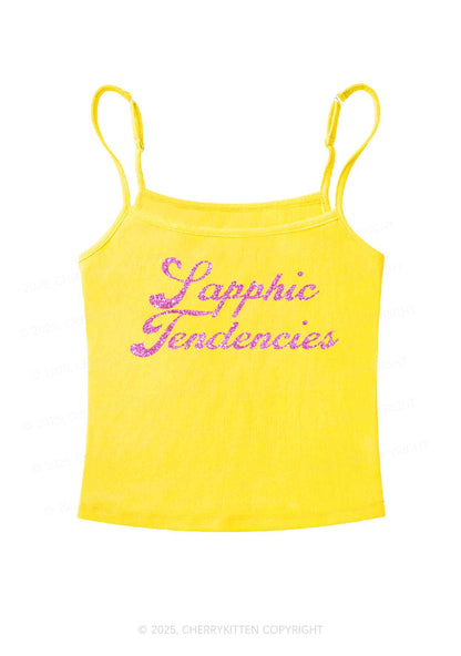 Glitter Sapphic Tendencies Pride Y2K Spaghetti Strap Cami Cherrykitten