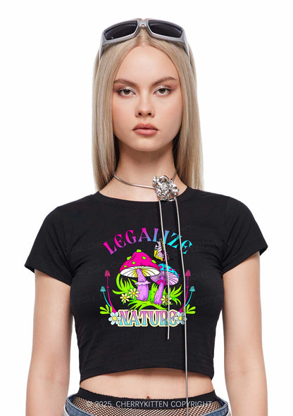 Legalize Nature Shrooms Y2K Baby Tee Cherrykitten