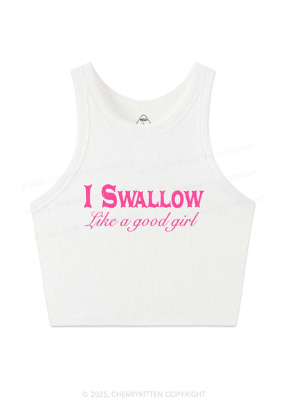 Swallow Like Good Gril Y2K Crop Tank Top Cherrykitten