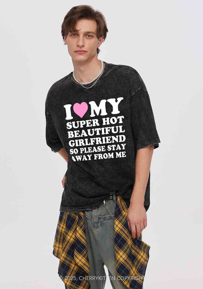 My Super Hot BF GF Y2K Valentine's Day Washed Tee Cherrykitten
