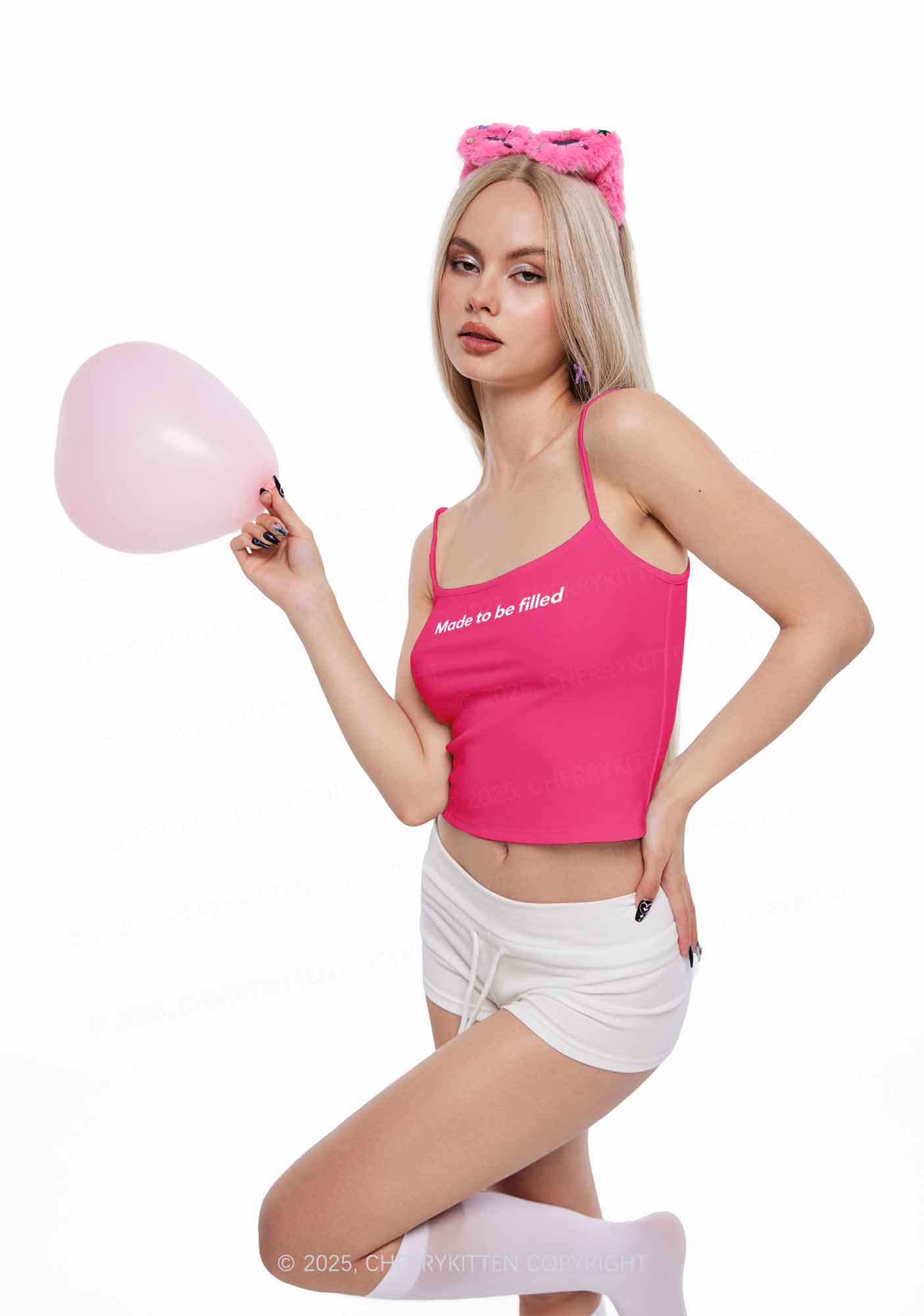 Made To Be Filled Y2K Spaghetti Strap Cami Cherrykitten
