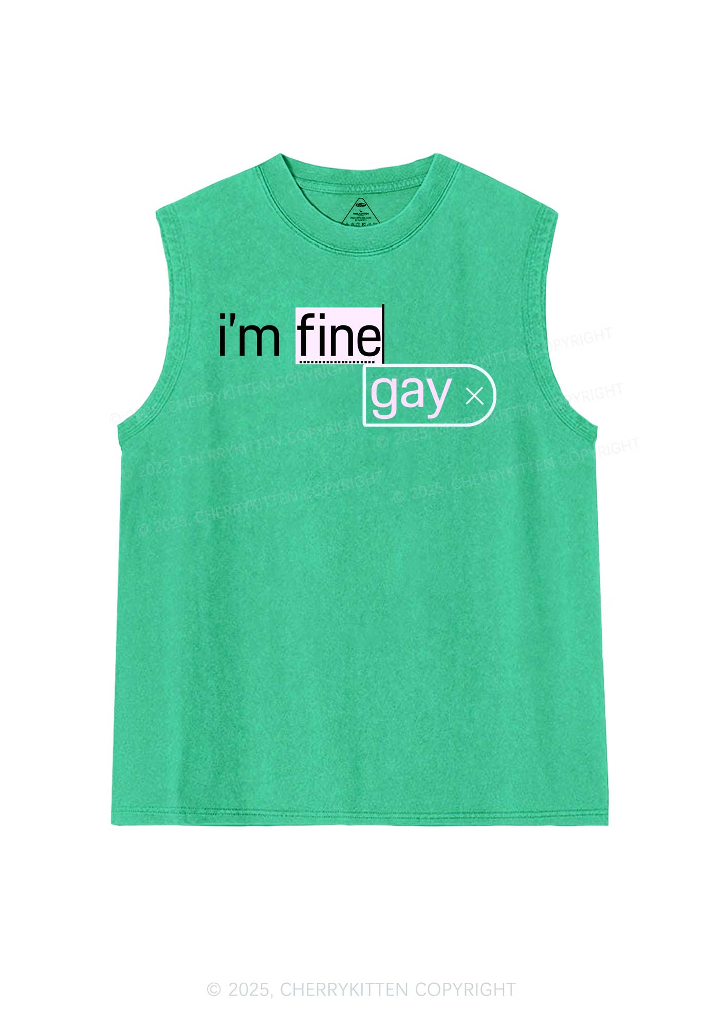 Im Fine Gay Pride Y2K Washed Muscle Tank Cherrykitten