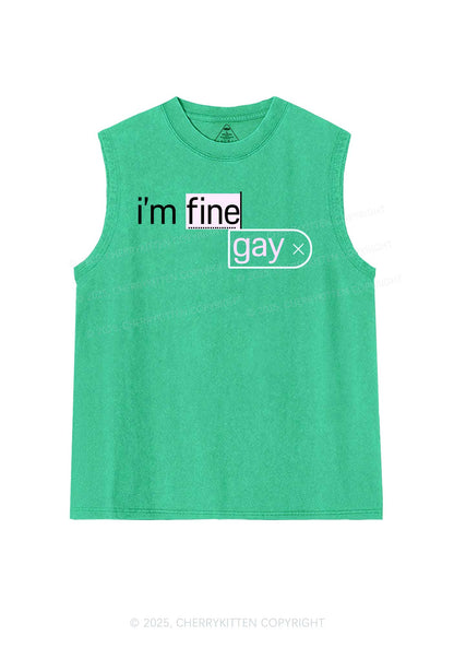 Im Fine Gay Pride Y2K Washed Muscle Tank Cherrykitten
