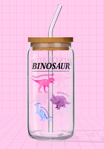 Binosaur Pride Y2K Printed Glass Cup Cherrykitten