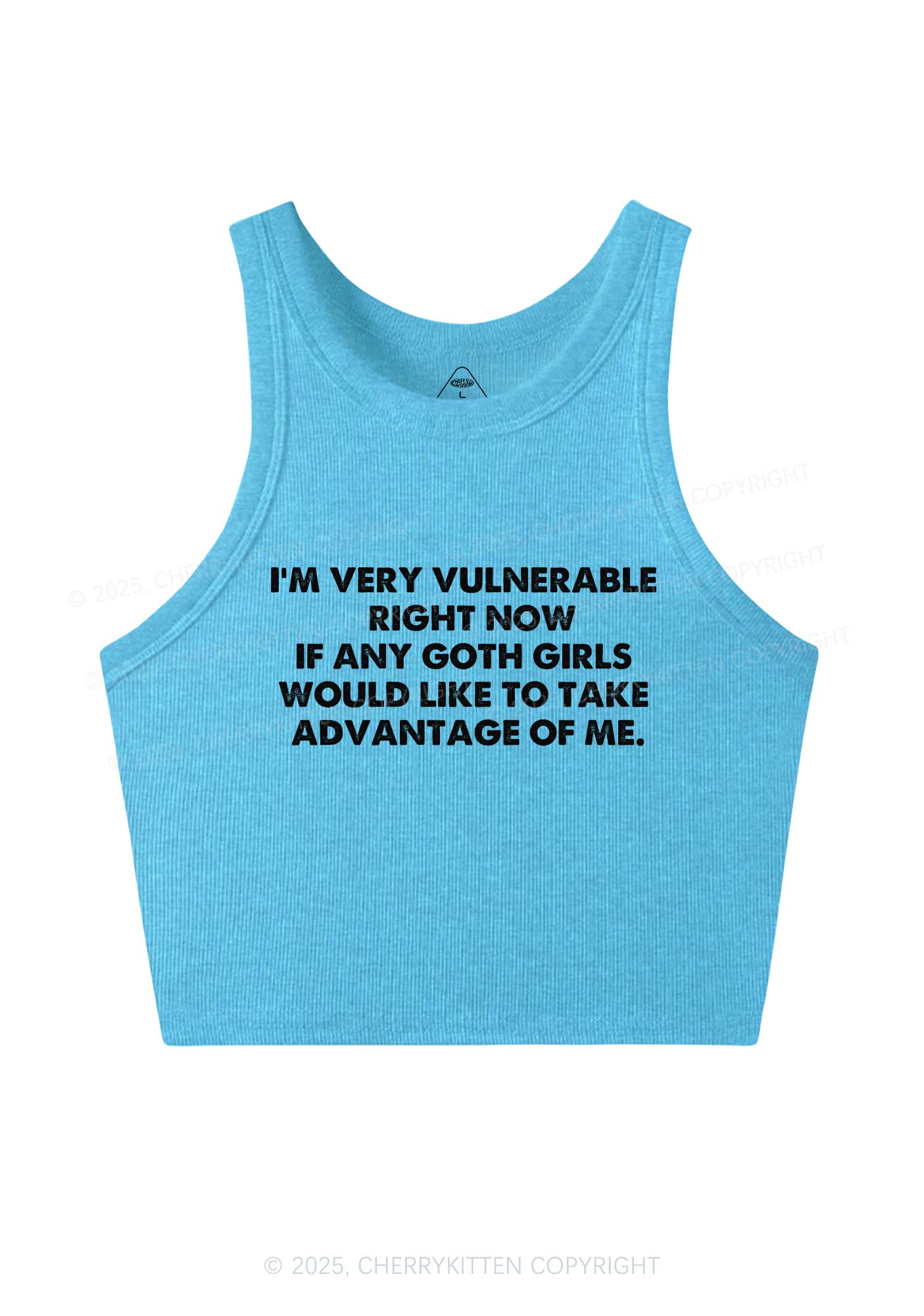 Im Vulnerable Y2K Crop Tank Top Cherrykitten