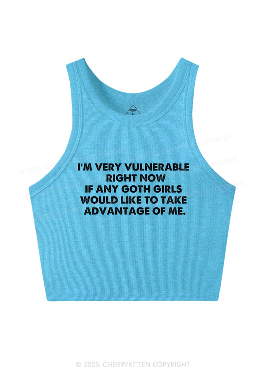 Im Vulnerable Y2K Crop Tank Top Cherrykitten