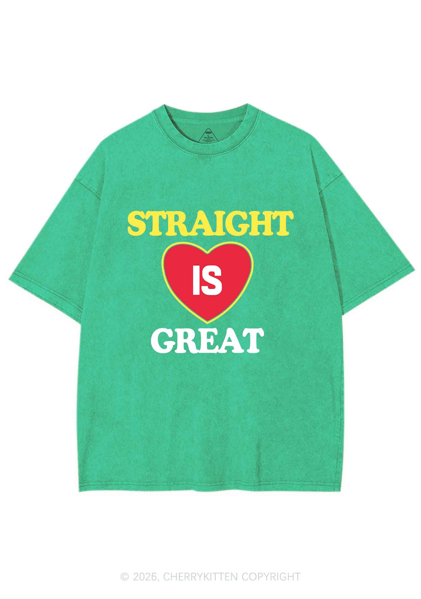 Straight Is Great Pride Y2K Shirts Washed Tee Cherrykitten