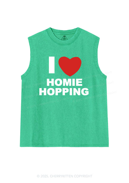 I Love Homie Hopping Y2K Washed Muscle Tank Cherrykitten