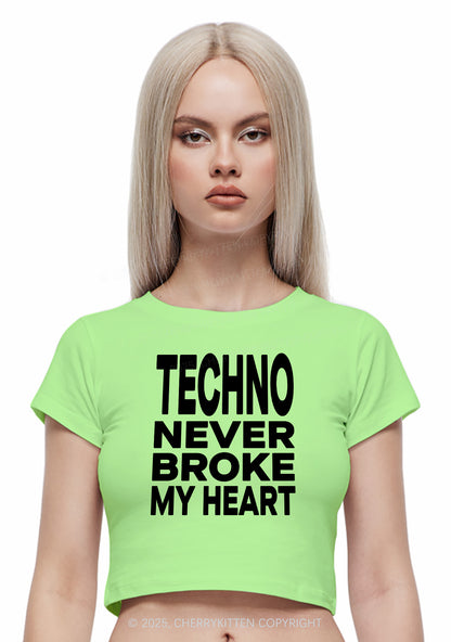 Techno Heart Y2K Baby Tee Cherrykitten