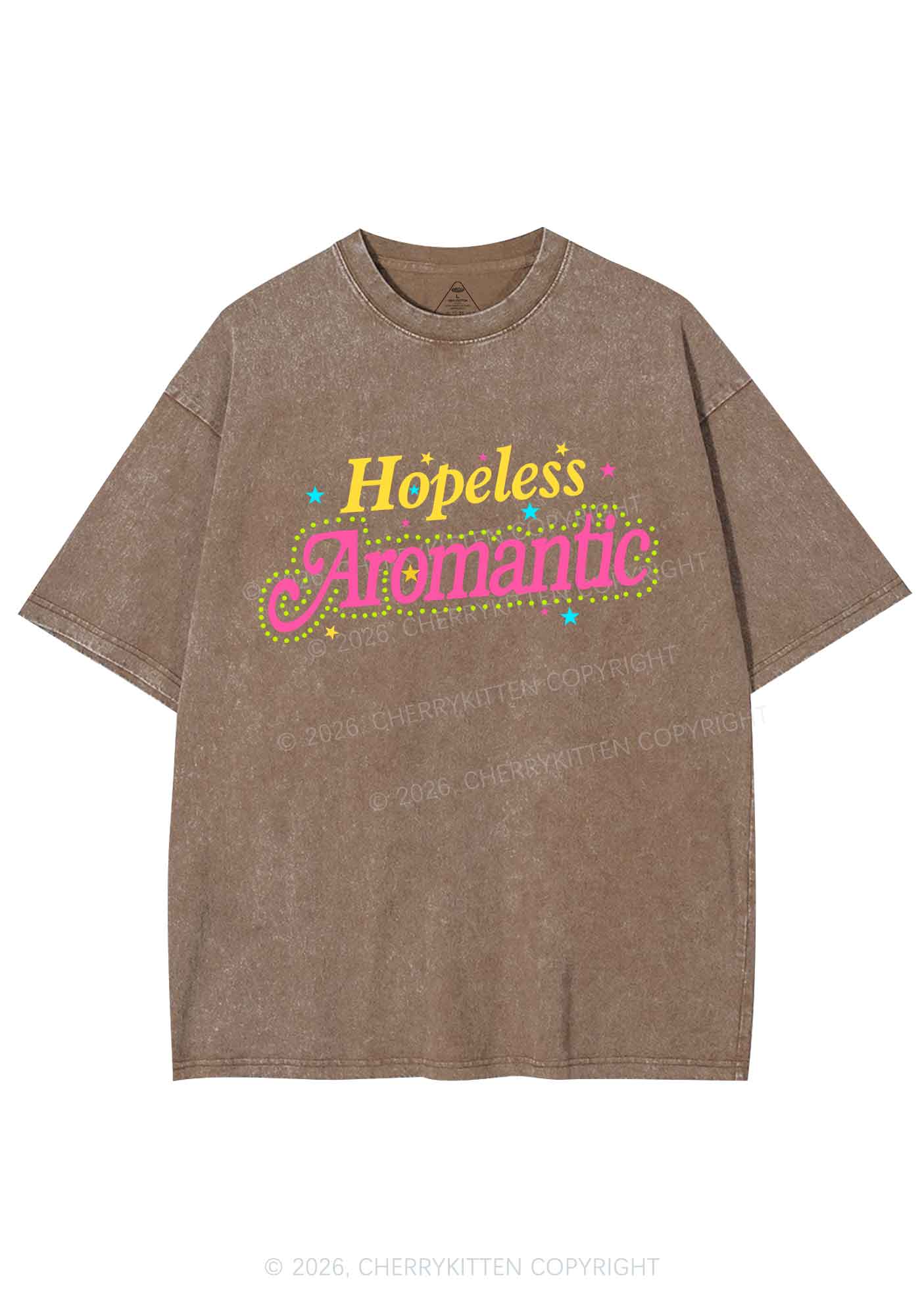 Hopeless Aromantic Pride Y2K Shirts Washed Tee Cherrykitten