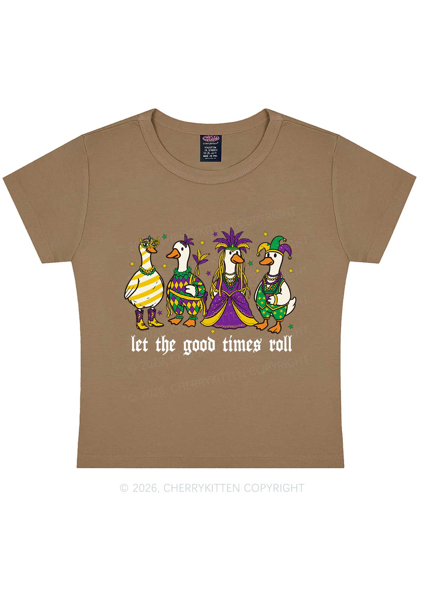 Let The Good Times Roll Y2K Baby Tee Cherrykitten