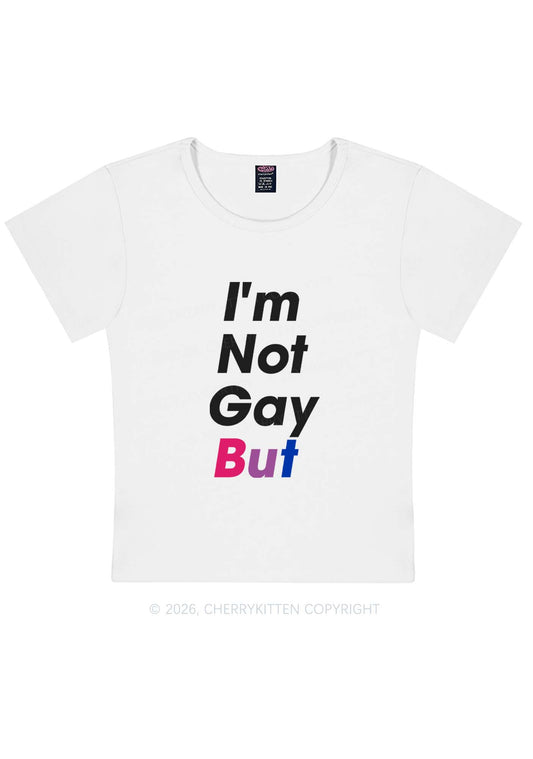Im Not Gay But Pride Y2K Baby Tee Cherrykitten