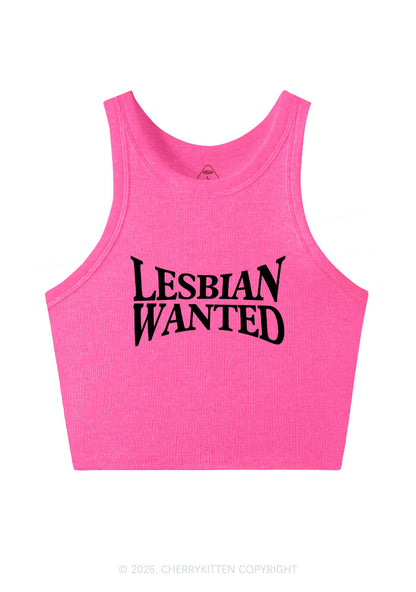 Lesbian Wanted Pride Y2K Crop Tank Top Cherrykitten