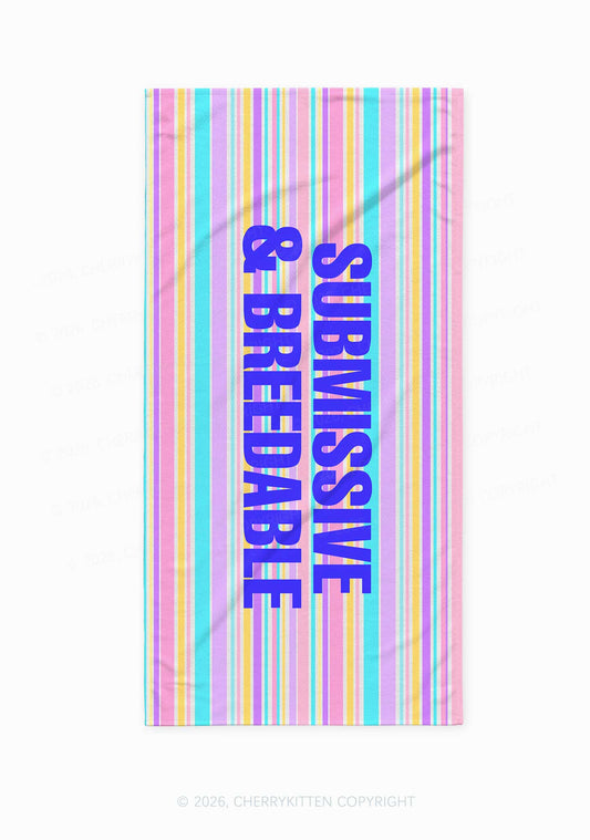 Submissive Breedable Y2K Beach Towel Cherrykitten