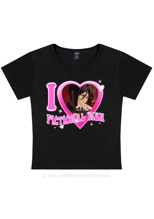 Custom I Love Fictional Men Y2K Baby Tee Cherrykitten