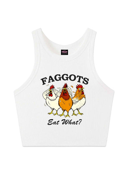 Faggots Eat What Pride Y2K Crop Tank Top Cherrykitten