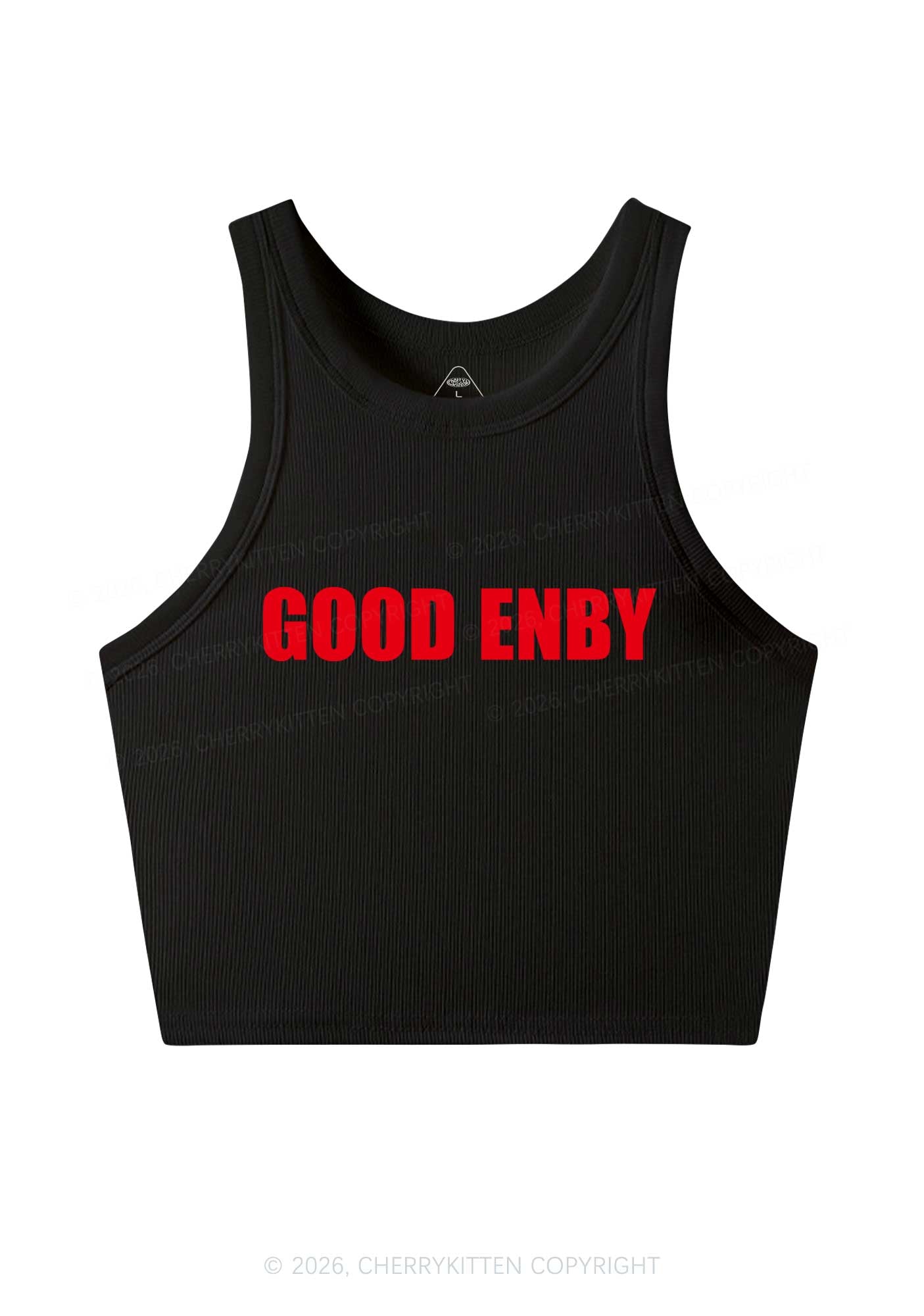 Good Enby Pride Y2K Crop Tank Top Cherrykitten