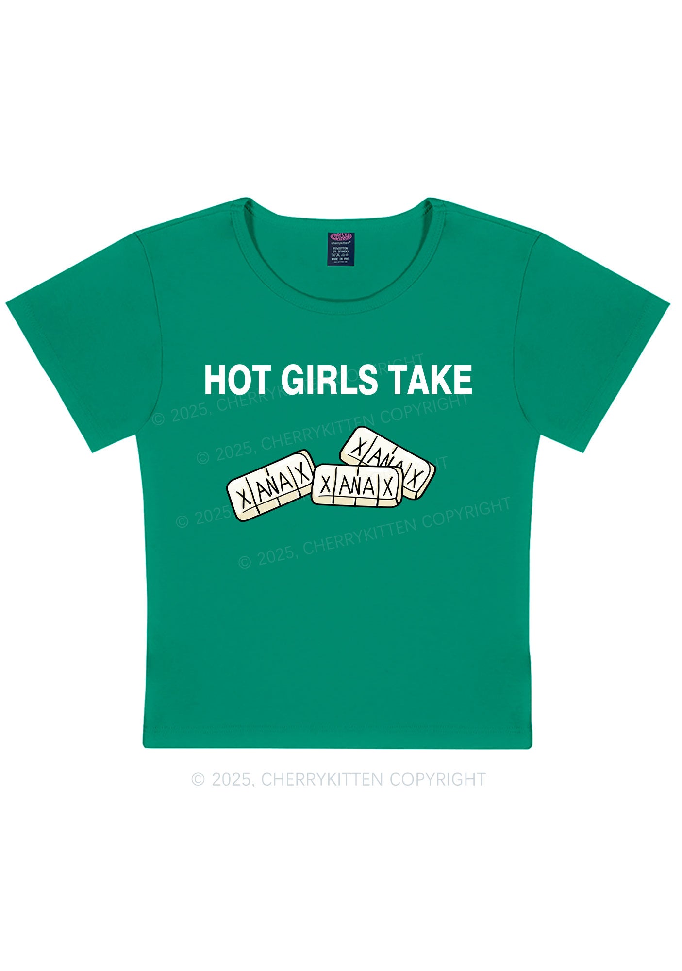Hot Girls Take Xanax Y2K Baby Tee Cherrykitten