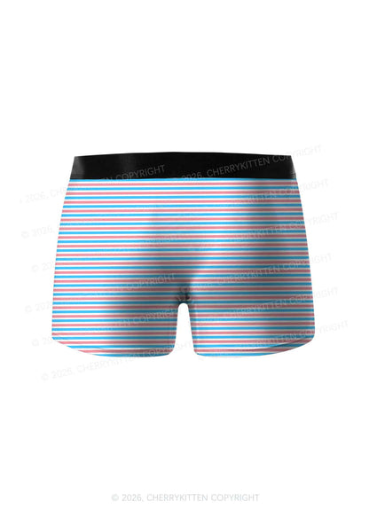 Trans Stripes Pride Y2K Print Men Boxer Briefs Cherrykitten