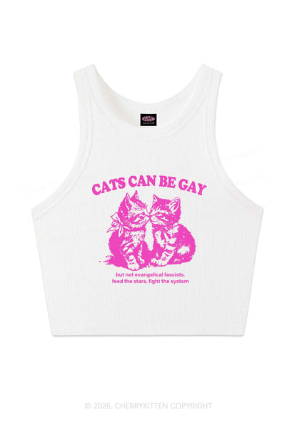 Cat Can Be Gay Pride Y2K Crop Tank Top Cherrykitten